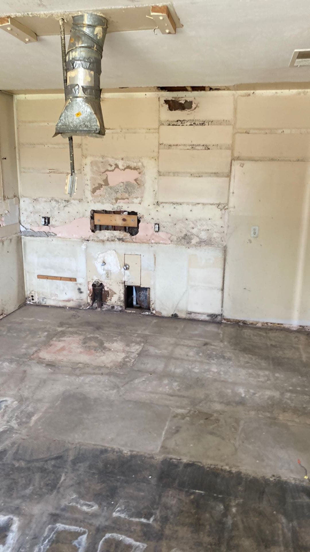 Gutted kitchen in Bakersfield home we purchased as-is